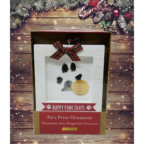 Kate & Milo Christmas Pet Pawprint Frame Ornament Happy Pawlidays Ink Pad - Picture 4 of 4